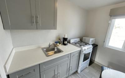 Courtyard guest room with kitchenette