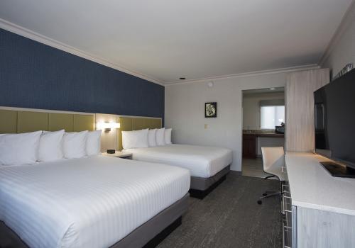 Two queen beds room at SureStay Santa Monica